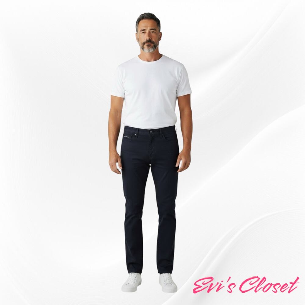 Fried Denim Men’s Dark Blue Slim Fit Stretch Jeans 5 Pocket Ultra Comfort 38x32